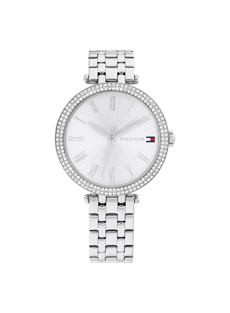 Round Analog Women's Silver Case Watch - 1782719