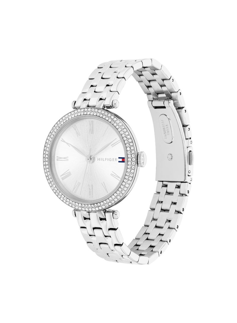 Round Analog Women's Silver Case Watch - 1782719