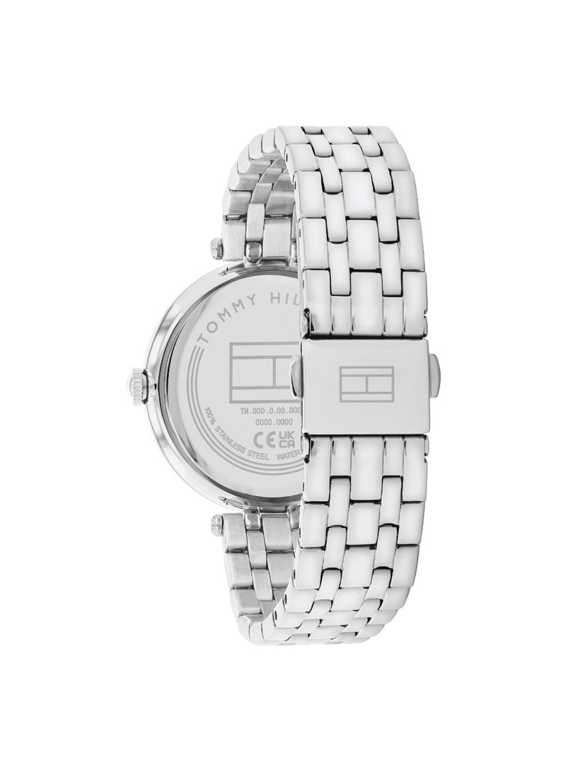 Round Analog Women's Silver Case Watch - 1782719