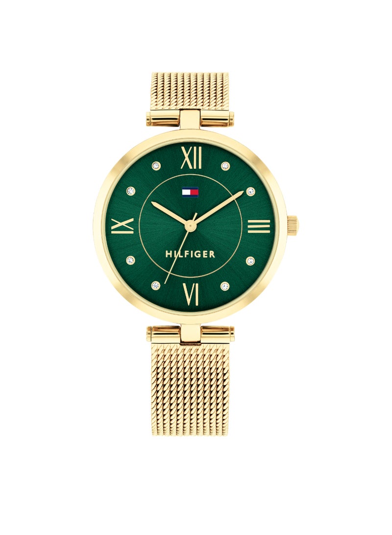 Round Analog Women's Dark Green Case Watch - 1782711