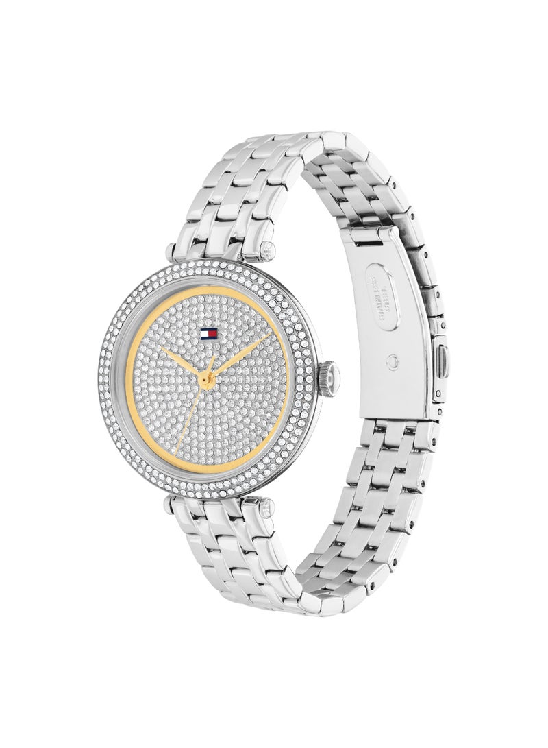 Round Analog Women's Silver Case Watch - 1782722