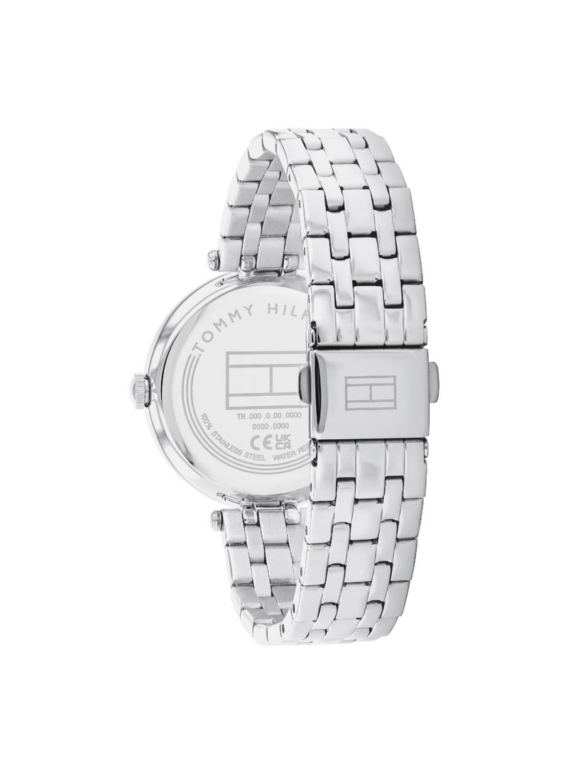 Round Analog Women's Silver Case Watch - 1782722