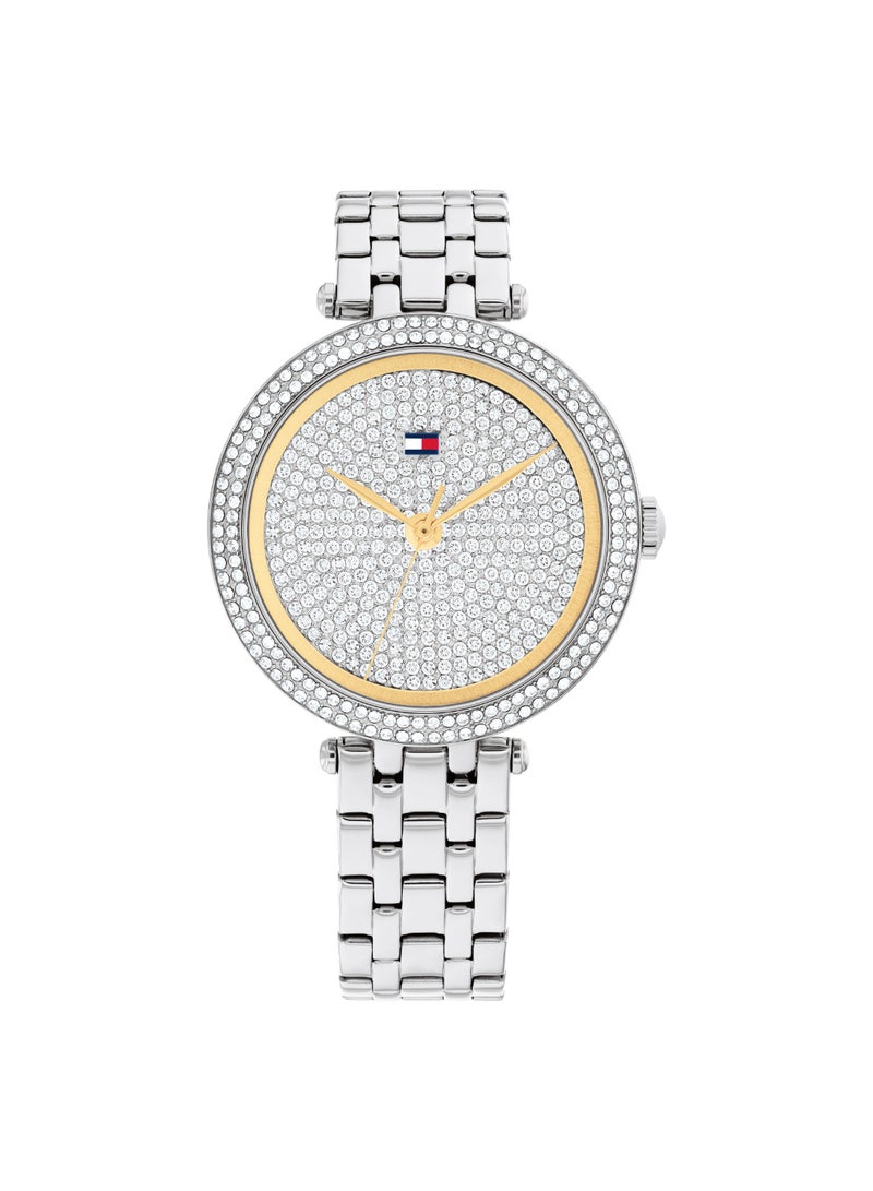 Round Analog Women's Silver Case Watch - 1782722