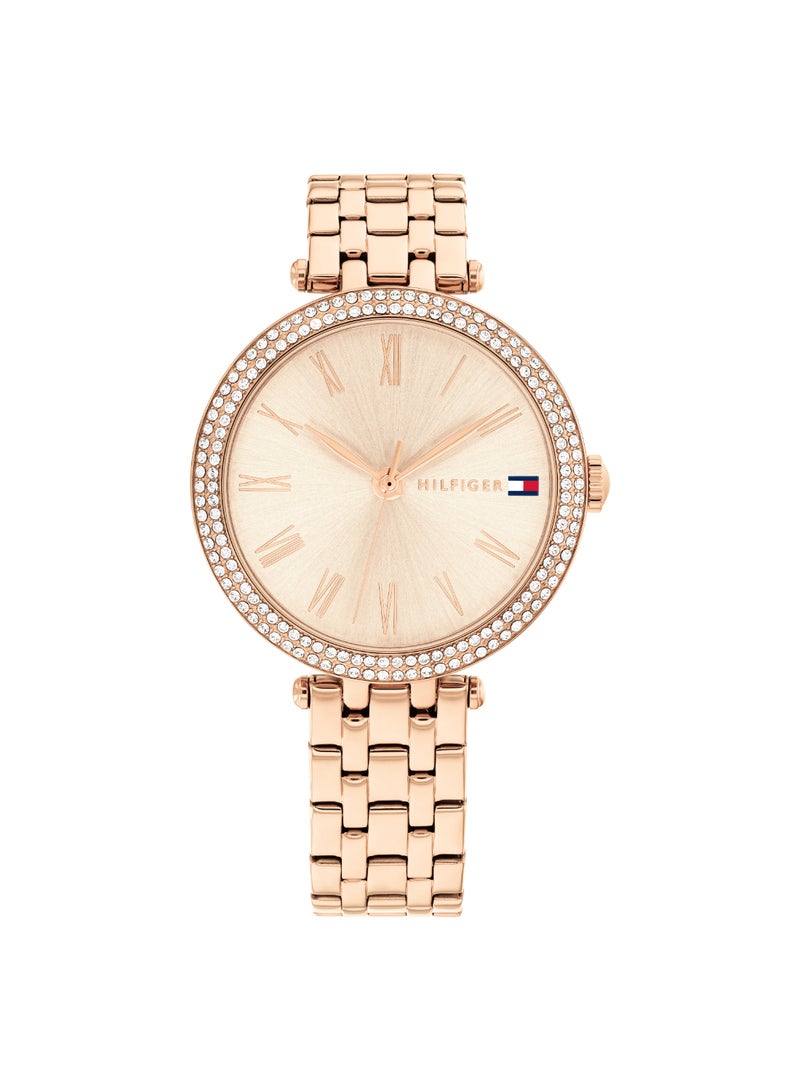 Round Analog Women's Carnation Gold Case Watch - 1782721