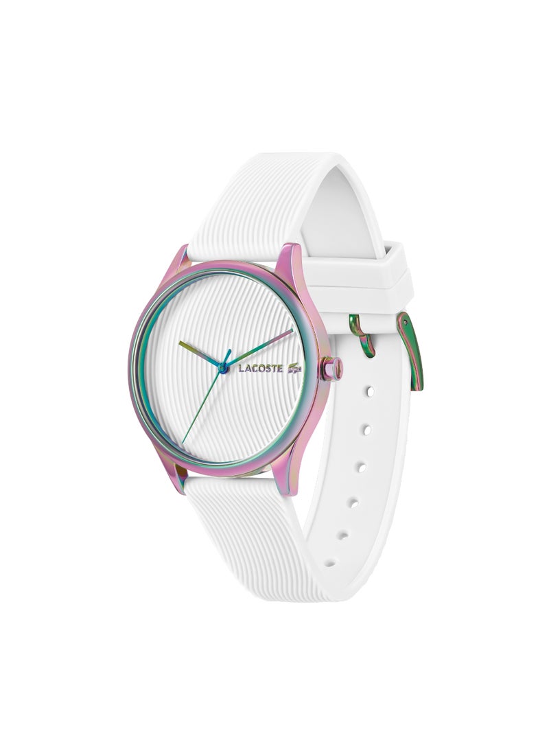 Round Analog Women's White Case Watch - 2001353