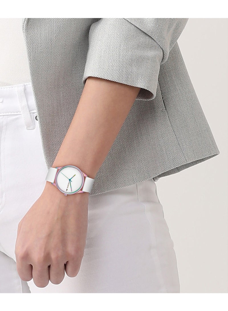 Round Analog Women's White Case Watch - 2001353