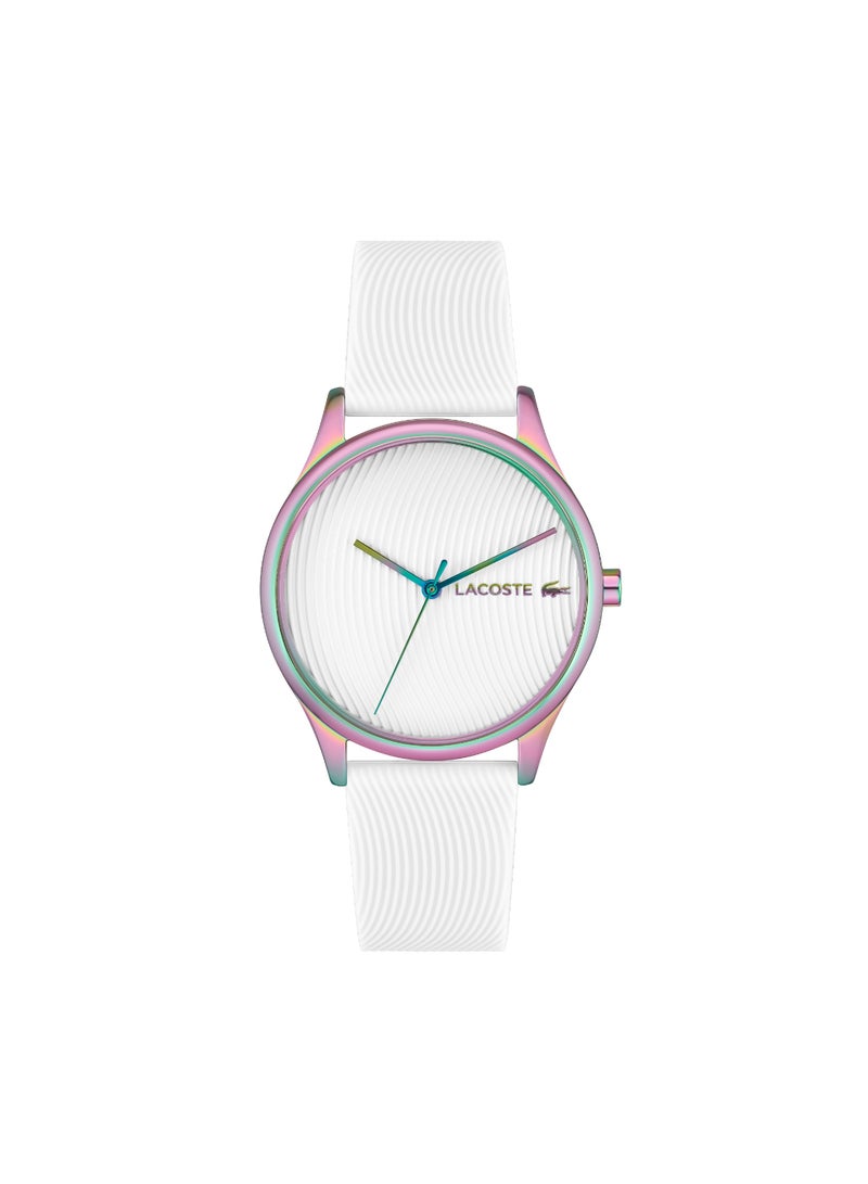 Round Analog Women's White Case Watch - 2001353