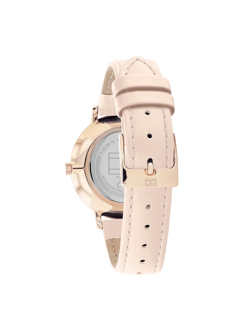 Round Analog Women's Carnation Gold Case Watch - 1782734