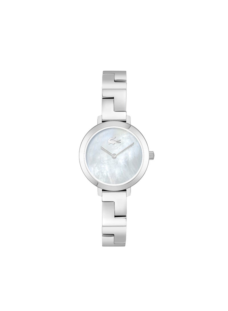 Round Analog Women's White Mother Of Pearl Case Watch - 2001376