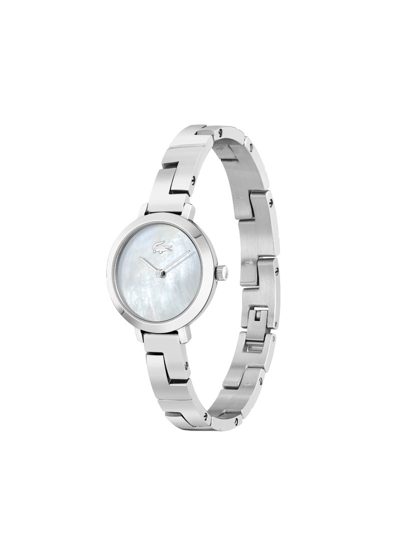 Round Analog Women's White Mother Of Pearl Case Watch - 2001376