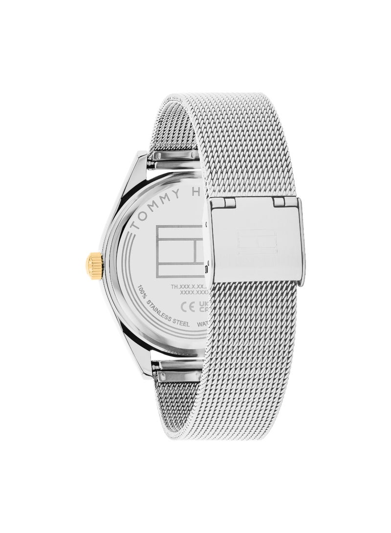 Round Analog Women's Silver White Case Watch - 1782713