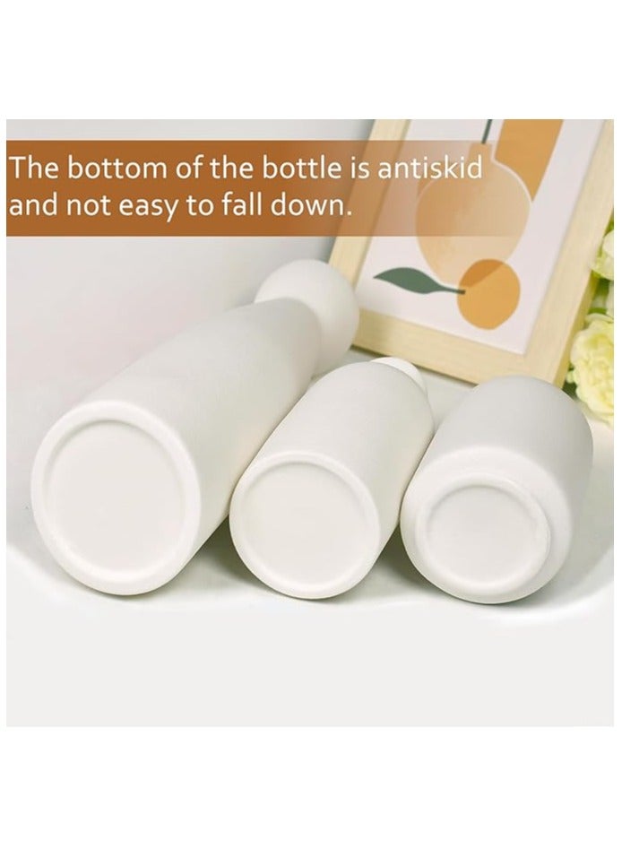 Creative White Ceramic Vase Set-3 Small Flower Vases for Decor Plant Desktop Ornament Modern Home Decor Vase for Decor Pampas Grass Vase Flowers Vase Rose Fit for Home and Office Living Room Desk Shelf Decor Centerpieces Decoration