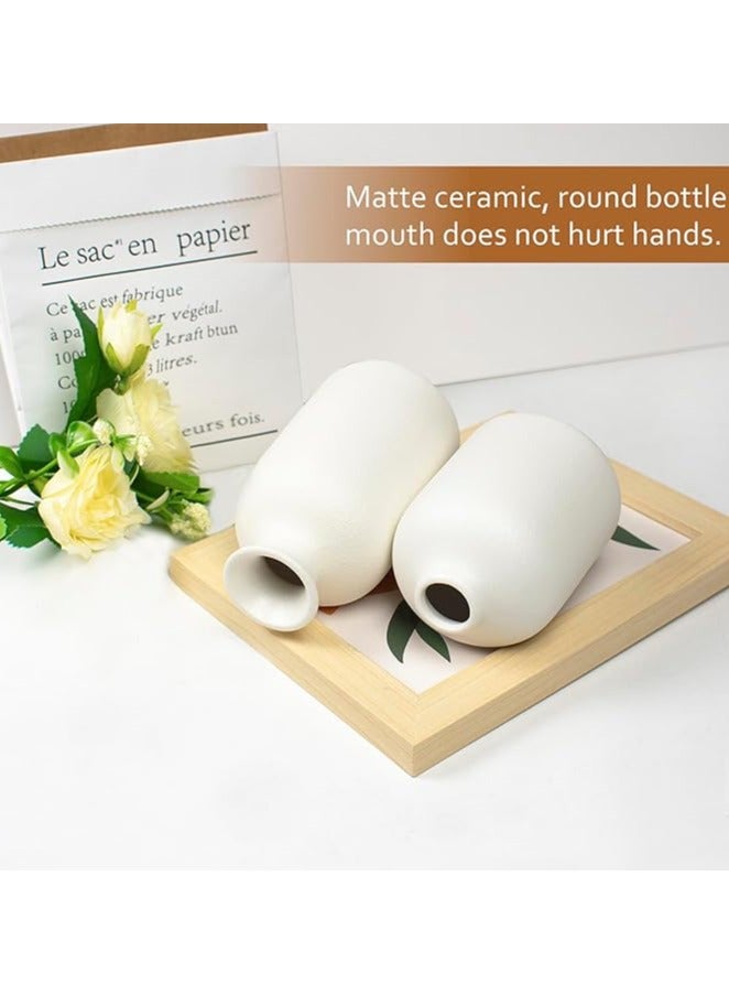 Creative White Ceramic Vase Set-3 Small Flower Vases for Decor Plant Desktop Ornament Modern Home Decor Vase for Decor Pampas Grass Vase Flowers Vase Rose Fit for Home and Office Living Room Desk Shelf Decor Centerpieces Decoration