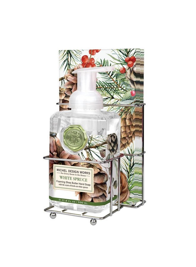 Scented Foaming Hand Soap And Napkin Caddy Set White Spruce