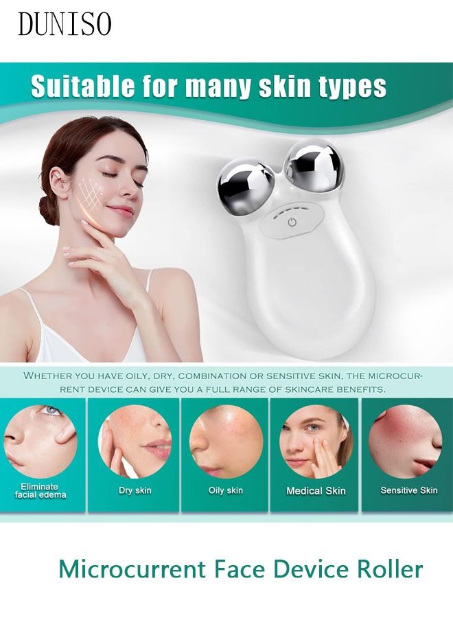 Microcurrent Face Device Roller Lift The face and Tighten The Skin USB Mini microcurrent face Lift Skin Tightening Rejuvenation Spa for Facial Wrinkle Remover Toning