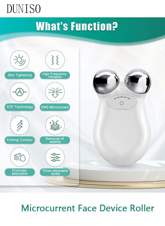 Microcurrent Face Device Roller Lift The face and Tighten The Skin USB Mini microcurrent face Lift Skin Tightening Rejuvenation Spa for Facial Wrinkle Remover Toning