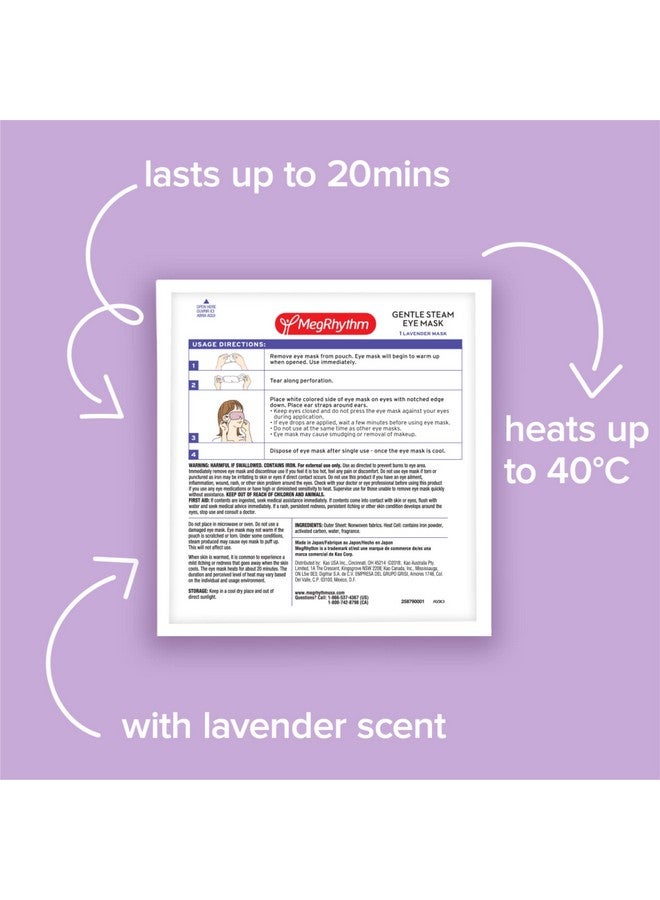 By Kao Gentle Steam Eye Mask Lavender Rejuvenates Eyes Reduces The Look Of Puffy Eyes Dermatologist And Ophthalmologist Tested 5 Count