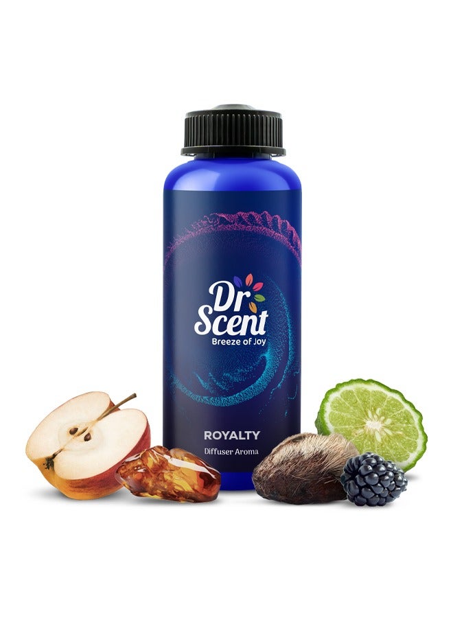 Dr Scent Diffuser Aroma Oil - Royality | Luxurious Essential Oil Blend with Sweet Mixed Fruits, Apple Dewberry, and Amber Musk Notes | Creating an Elegant Ambiance (500ML)