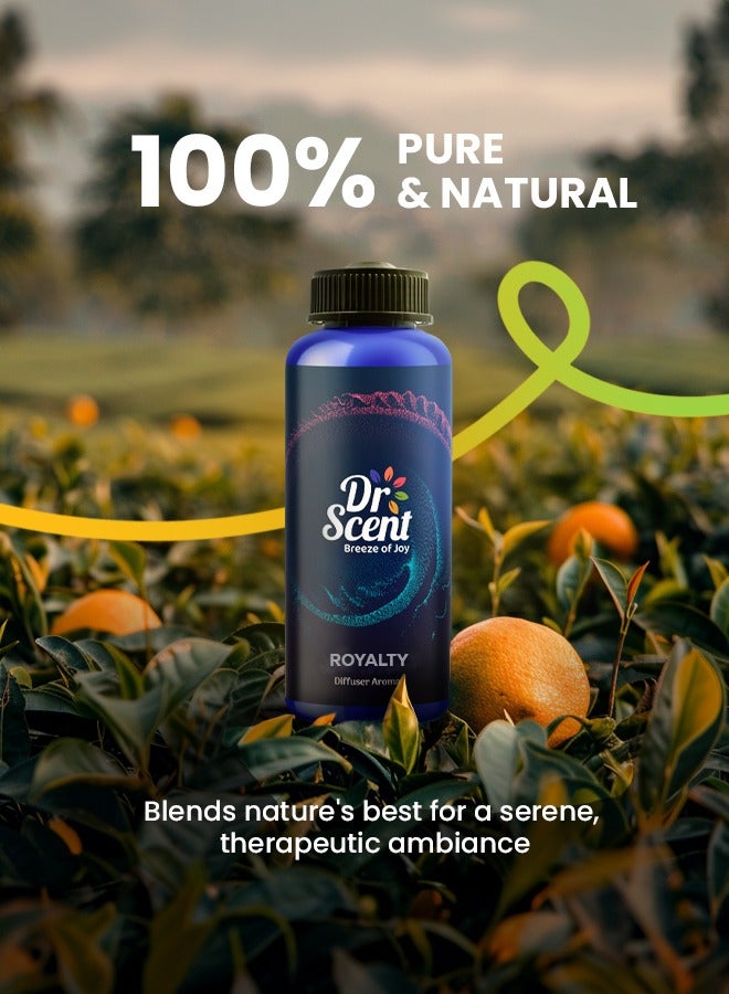 Dr Scent Diffuser Aroma Oil - Royality | Luxurious Essential Oil Blend with Sweet Mixed Fruits, Apple Dewberry, and Amber Musk Notes | Creating an Elegant Ambiance (500ML)