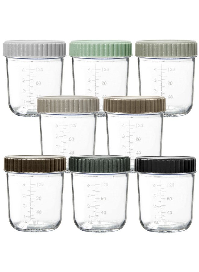 Glass Baby Food Storage 6 Ounce Baby Food Glass Containers With Airtight Lids Glass Jars With Lids (8 Urban Colors)