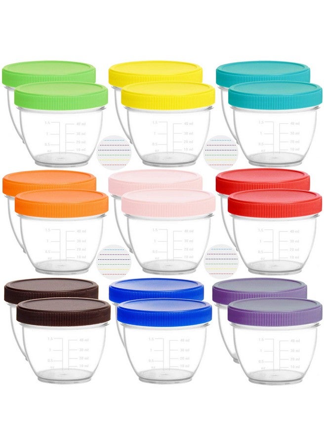 18 Pack Baby Food Storage 2 Ounce Baby Food Containers With Lids And Labels 9 Assorted Colors