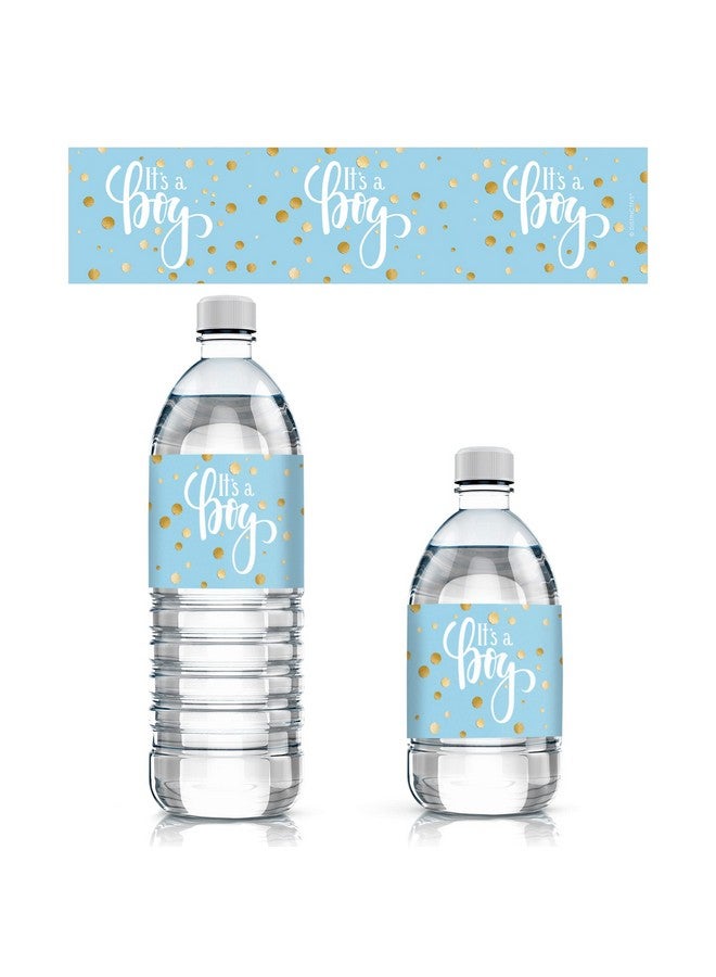 Blue And Gold It'S A Boy Baby Shower Water Bottle Labels 24 Stickers