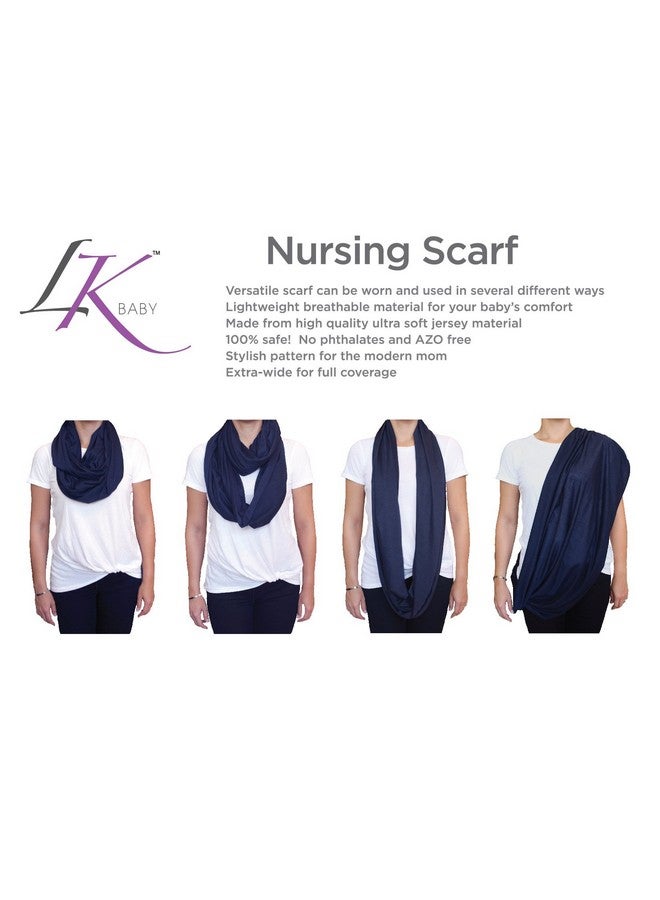 2Pk Infinity Nursing Scarf Breastfeeding Cover Ultra Soft (Grey/Navy)