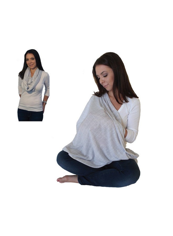 2Pk Infinity Nursing Scarf Breastfeeding Cover Ultra Soft (Grey/Navy)