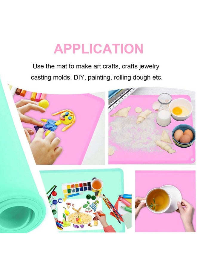 Nonslip Kids Baby Toddlers Placemats Large Silicone Sheets For Crafts Liquid Resin Jewelry Casting Molds Mat Multipurpose Silicone Placemats 2Pack Baby Purple & Green