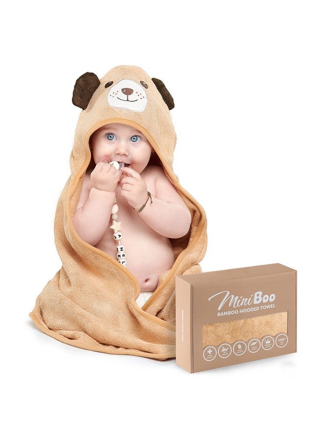 Premium Baby Hooded Towel With Unique Dog Design Extra Soft And Absorbent Rayon From Bamboo Baby Towels For Newborn, Infant, And Toddler Perfect As Baby Gifts
