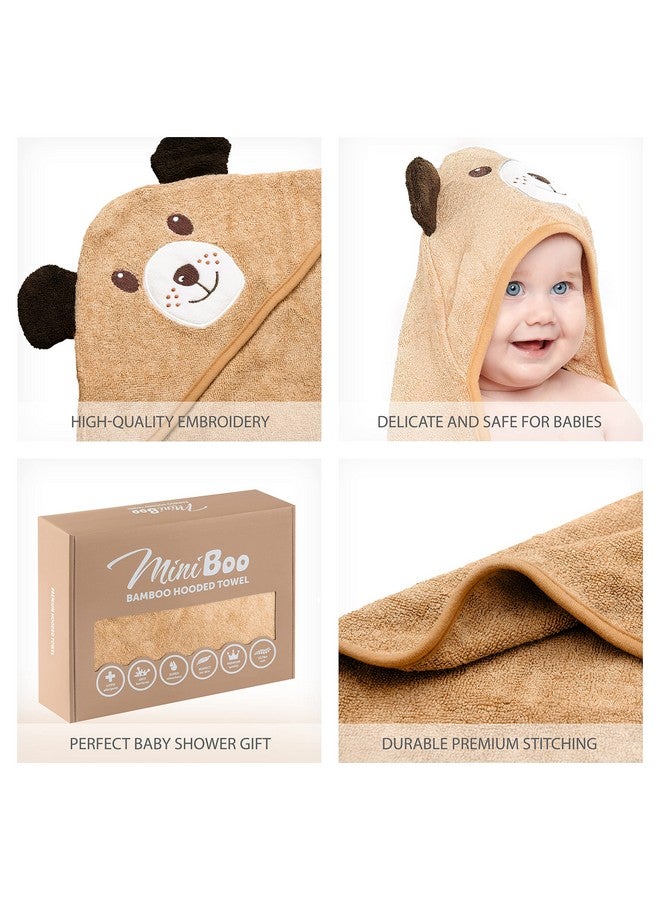 Premium Baby Hooded Towel With Unique Dog Design Extra Soft And Absorbent Rayon From Bamboo Baby Towels For Newborn, Infant, And Toddler Perfect As Baby Gifts