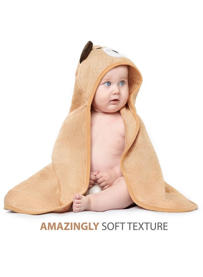 Premium Baby Hooded Towel With Unique Dog Design Extra Soft And Absorbent Rayon From Bamboo Baby Towels For Newborn, Infant, And Toddler Perfect As Baby Gifts