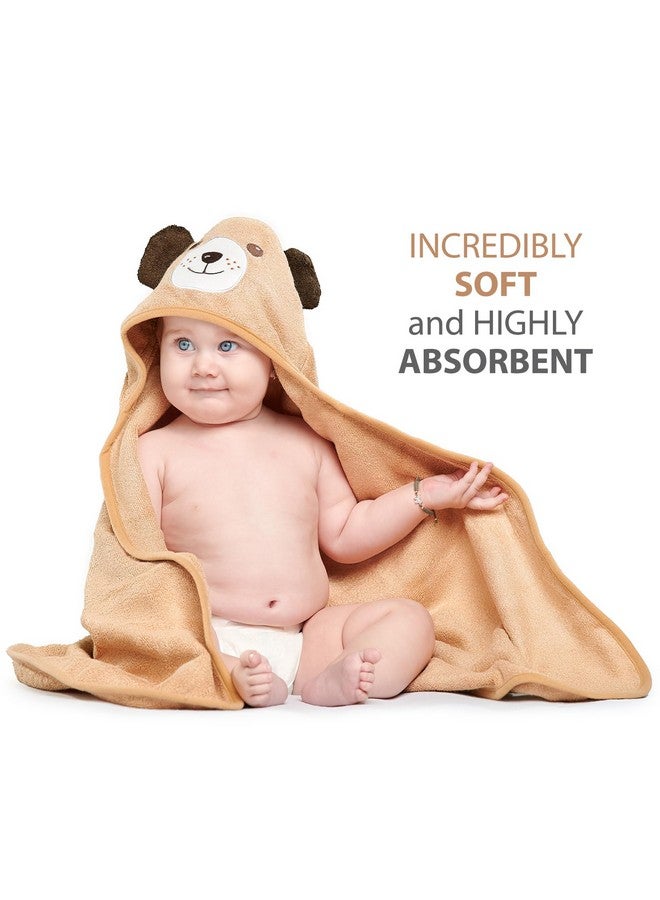 Premium Baby Hooded Towel With Unique Dog Design Extra Soft And Absorbent Rayon From Bamboo Baby Towels For Newborn, Infant, And Toddler Perfect As Baby Gifts