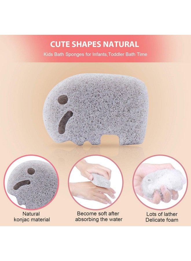 Konjac Baby Sponge For Bathing Natural Kids Bath Sponges For Infants Toddler Bath Time Cute Shapes Natural And Safe Plantbased Konjac Baby Bath Accessories 5Pcs