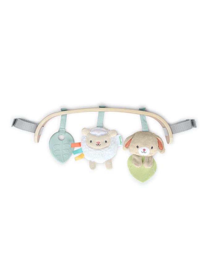 Soothing Essentials Wood Carrier Toy Bar, Montesorri-Inspired, 3 Removable Toys, 0 - 12 Months