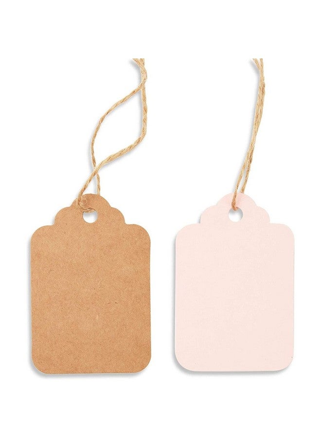 Paper Gift Tags With Jute String For Baby Showers And Birthday Parties (4 Colors 240 Pack)