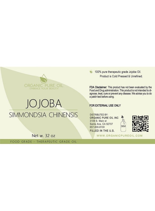 100% Pure Jojoba Oil 32 Oz Cold Pressed Carrier Oil For Hair Skin Face Lips Massage Makeup Remover Soaps