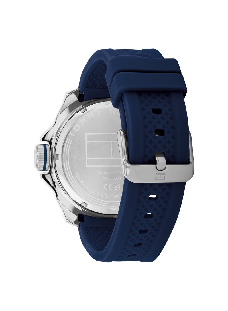 Round Analog Men's Blue Case Watch - 1792134