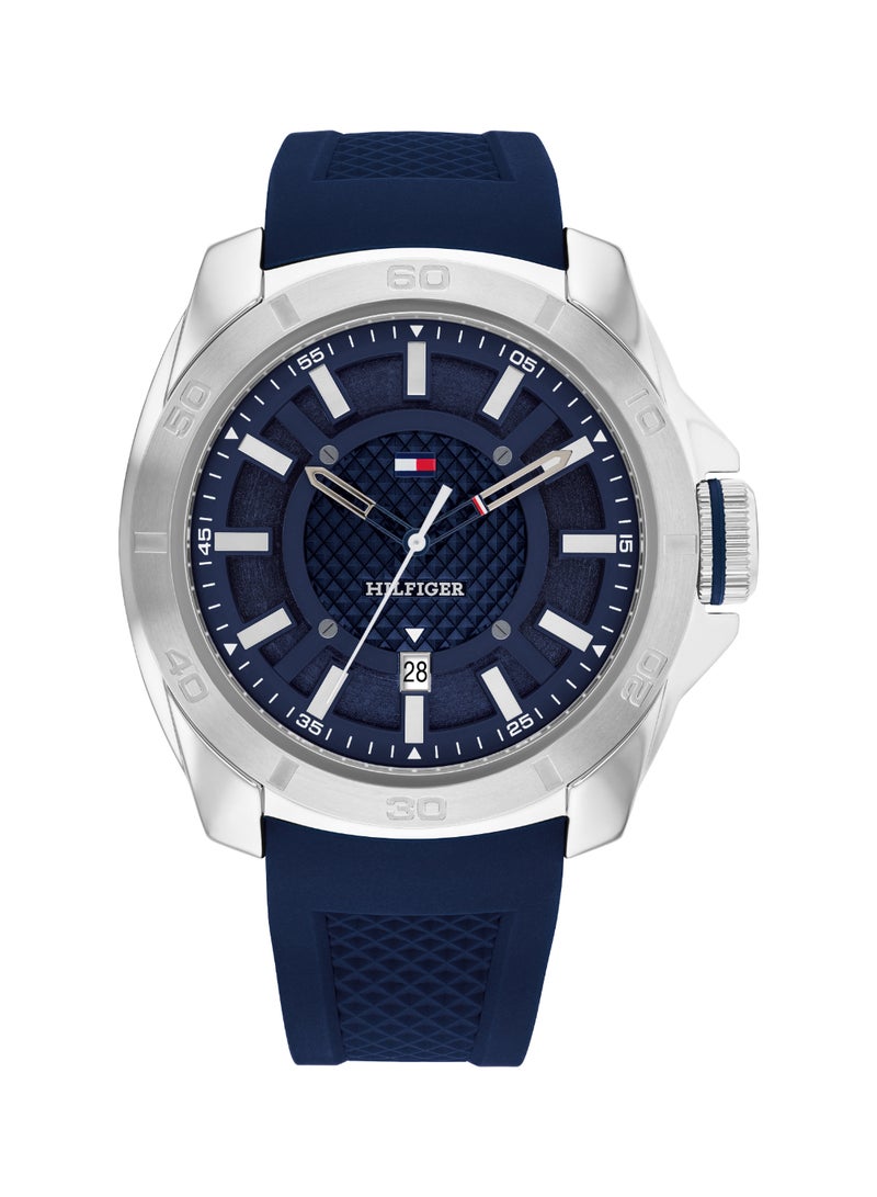 Round Analog Men's Blue Case Watch - 1792134