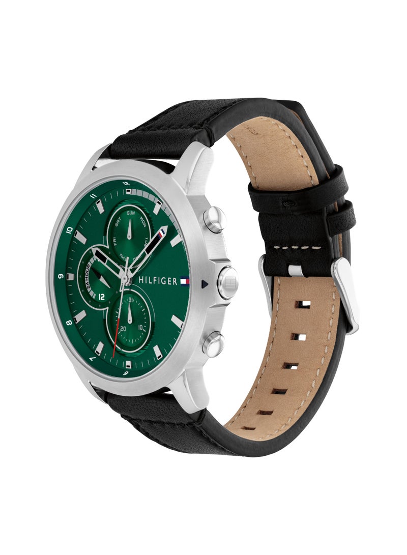 Round Analog Men's Green Case Watch - 1792151