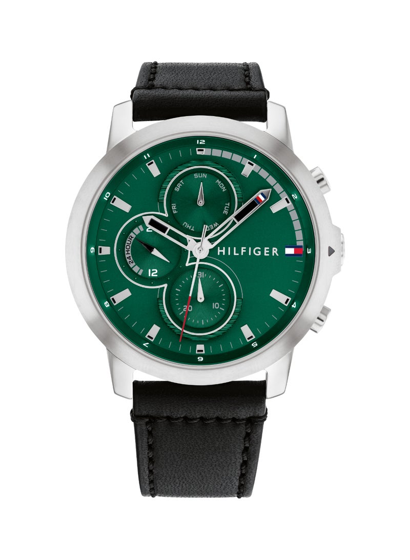 Round Analog Men's Green Case Watch - 1792151