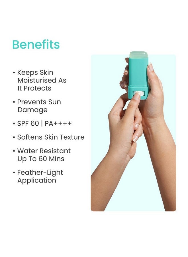 Hyaluronic Sunscreen Stick Spf 60 Pa++++ With Ceramides | Water Resistant Lightweight No White Cast | Aqua Surge | Sunscreen For Men & Women | 20 Gm