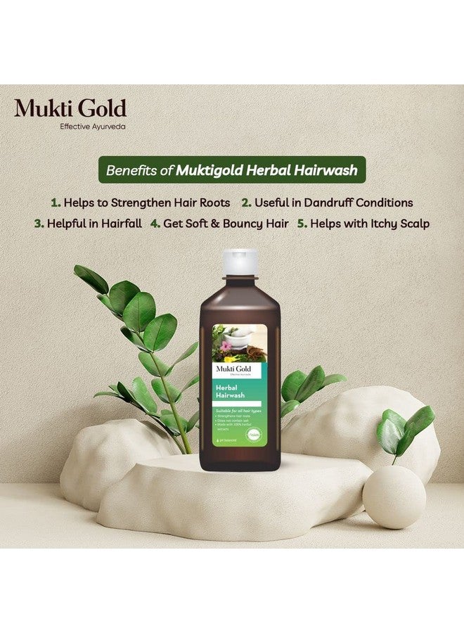 Mukti Gold Herbal Hairwash 400Ml | Pack Of 4 | Made With Ayurvedic Herbs Juice & Extracts | Does Not Contain Salt | Whogmp Certified Product