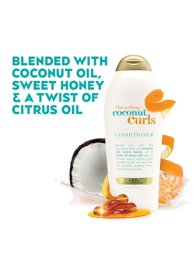 Quenching + Coconut Curls Moisturizing Conditioner For Curly Hair Detangling Curl Enhancing 25.4 Fl Oz