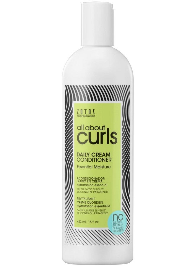 Daily Cream Conditioner Essential Moisture For All Curly Hair Types | Strengthens | 3X Resistance To Breaking | Crueltyfree & Sulfatefree 15 Fl Oz