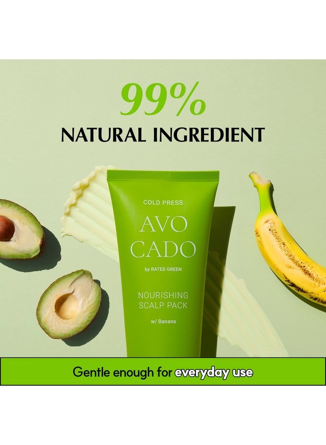 Cold Brew Avocado Nourishing Scalp Pack W/Banana | Korean Hair Care Hair Conditioning Mask | Deep Conditioning Hair Mask For Dry Damaged Hair | Hydrating Hair Mask (6.76 Fl. Oz)