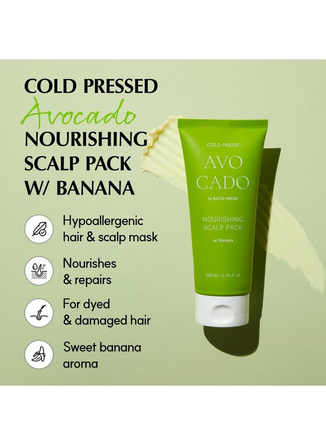 Cold Brew Avocado Nourishing Scalp Pack W/Banana | Korean Hair Care Hair Conditioning Mask | Deep Conditioning Hair Mask For Dry Damaged Hair | Hydrating Hair Mask (6.76 Fl. Oz)