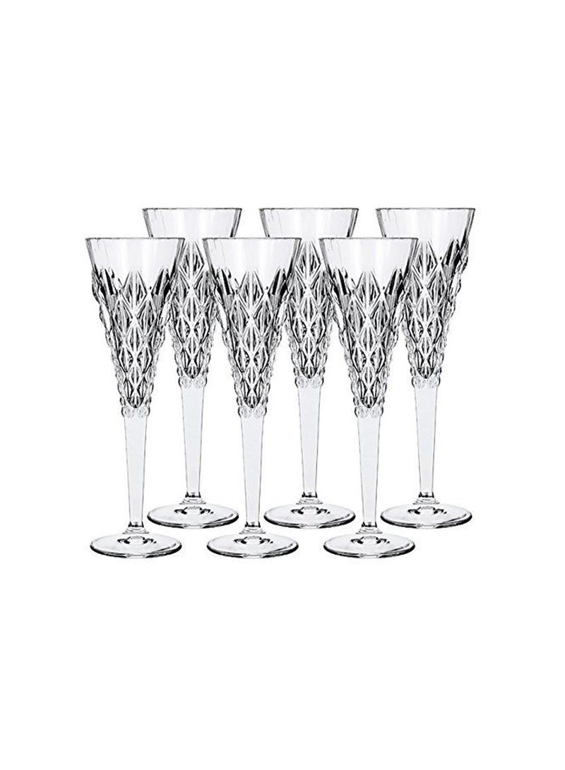 Fusion 6 Piece Enigma  Goblets Glass Set Clear