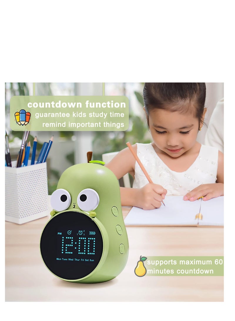 Kids Alarm Clock for Girls Pear Alarm Clock to Wake Alarm Clock for Kids Sleep Training Clock with Night Light and Sleep Sound Machine for Toddlers Boys Girls Teens Bedrooms