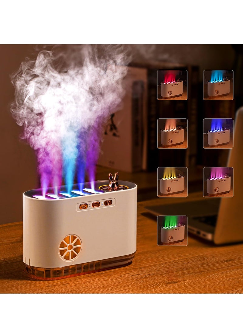 Flame Essential Oil Diffusers, RGB Color Changing with Music Sync Aromatherapy Diffuser, 700ml Quiet Cool Mist Aroma Diffuser with 5 Hole Atomization